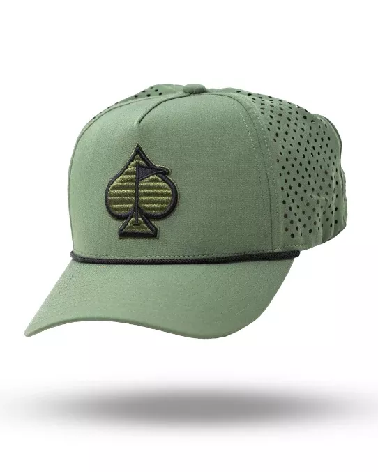 Perforated Rope Hat - Olive