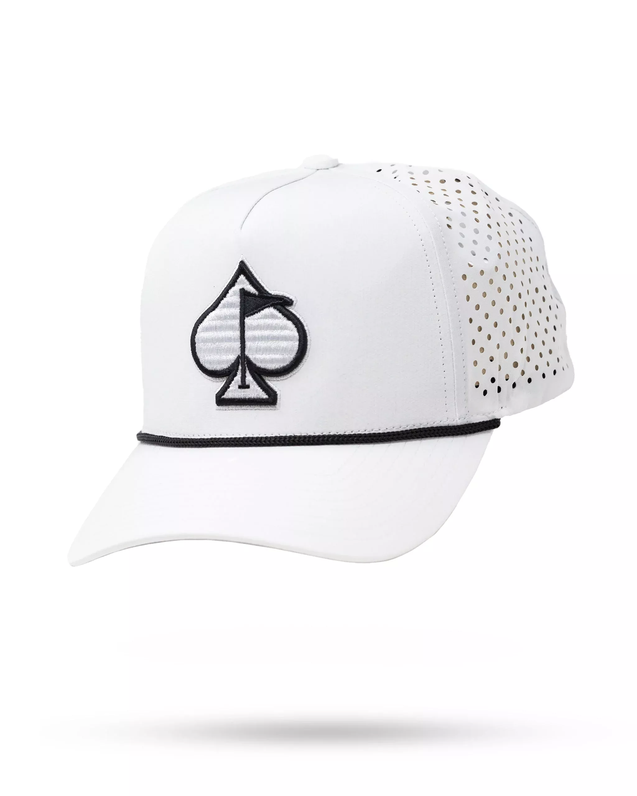 Perforated Rope Hat - White