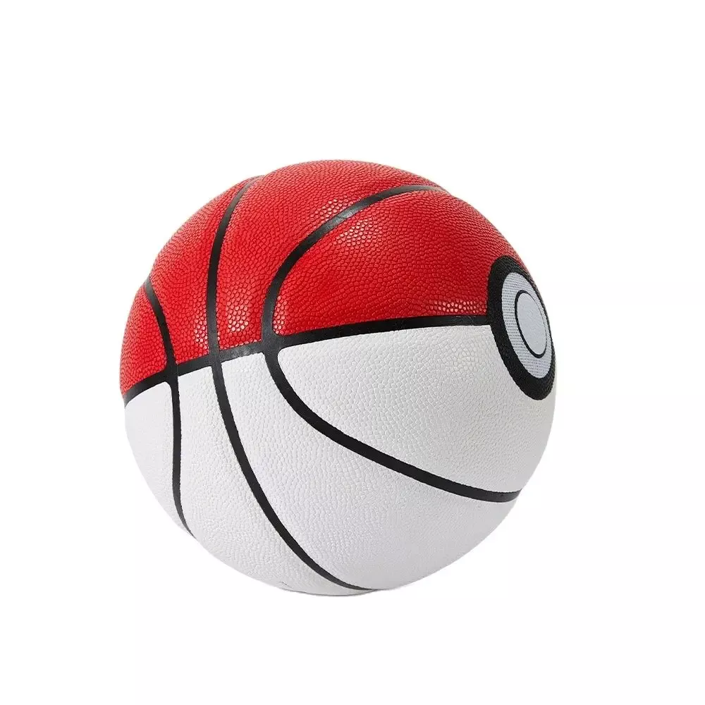 Premium PU Basketball White Red Official Size