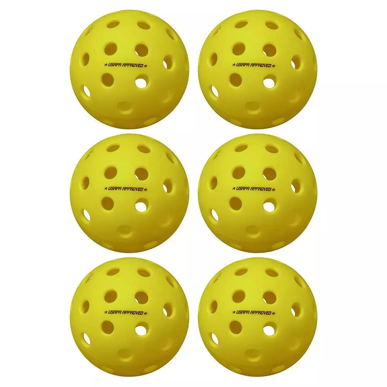 Pure 2 Outdoor Pickleballs Yellow 6-Pack