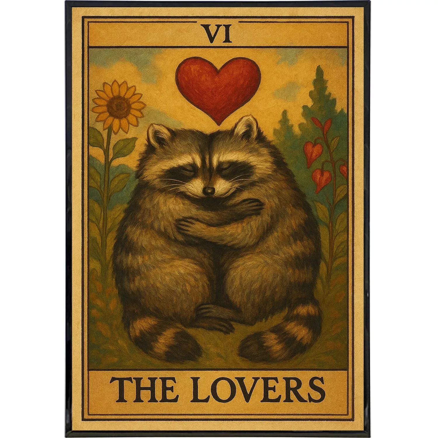 The Raccoon Lovers Tarot Original Poster Print