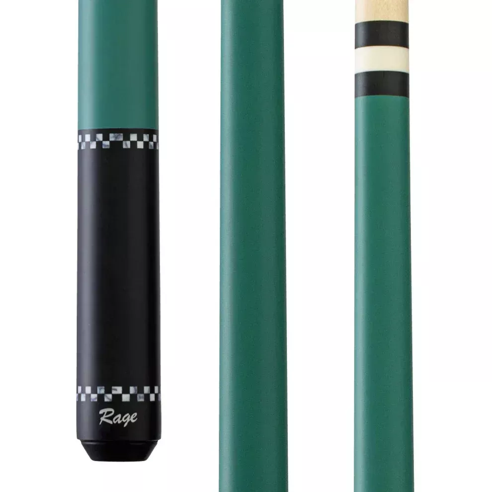 Rage Forest Green Checkers Wrapless Cue
