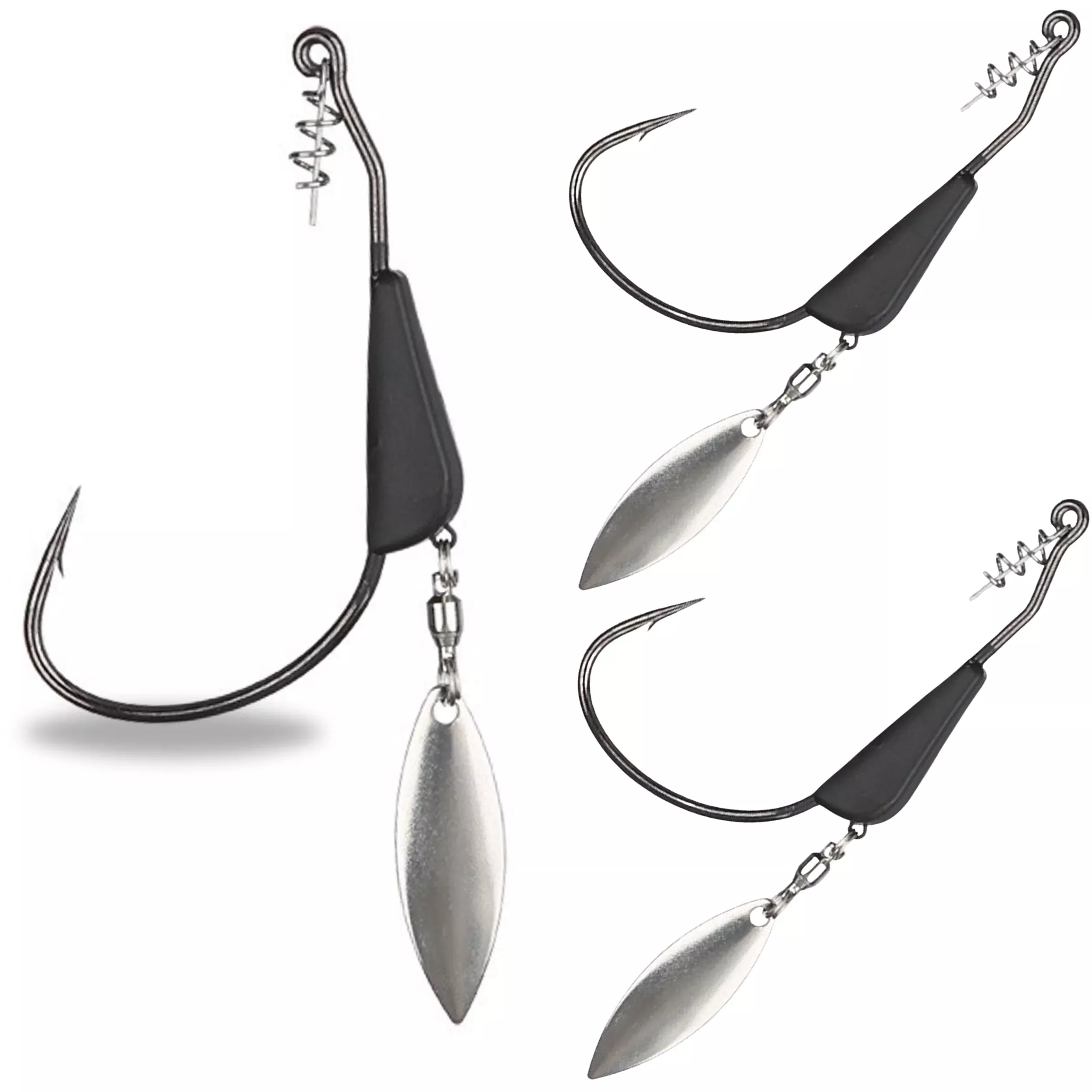 Reaction Tackle Bladed/Tungsten Weighted Swimbait Hooks- 3-Pack