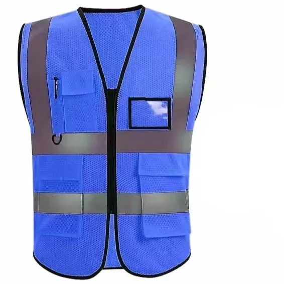 Reflective Safety Vest with Multiple Pockets