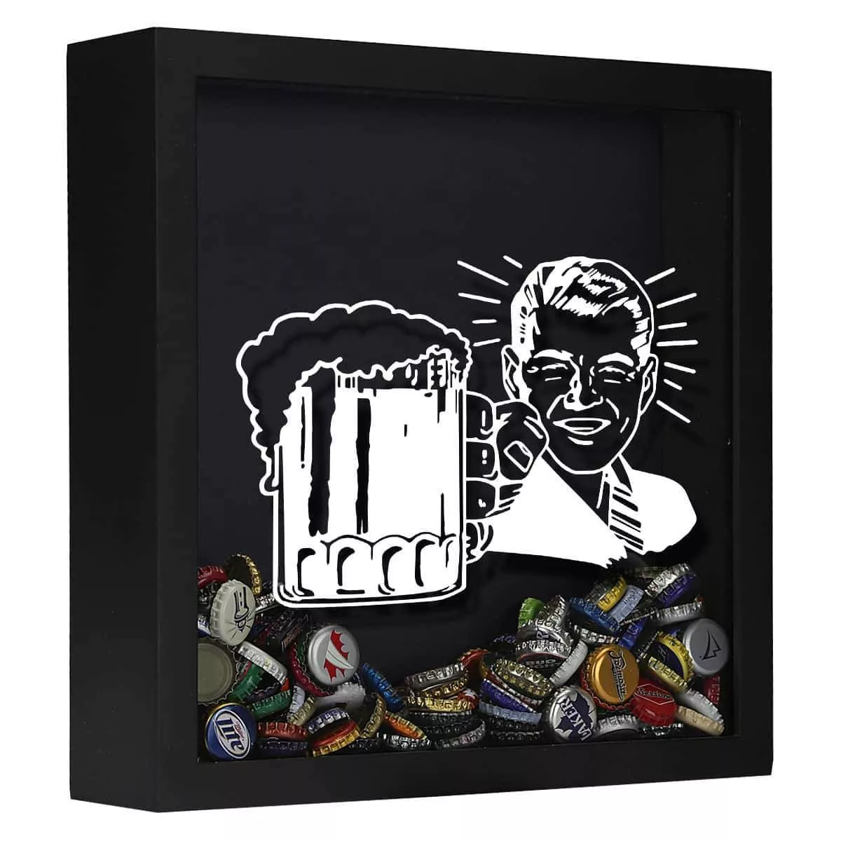 Retro Craft Beer Cap Shadow Box