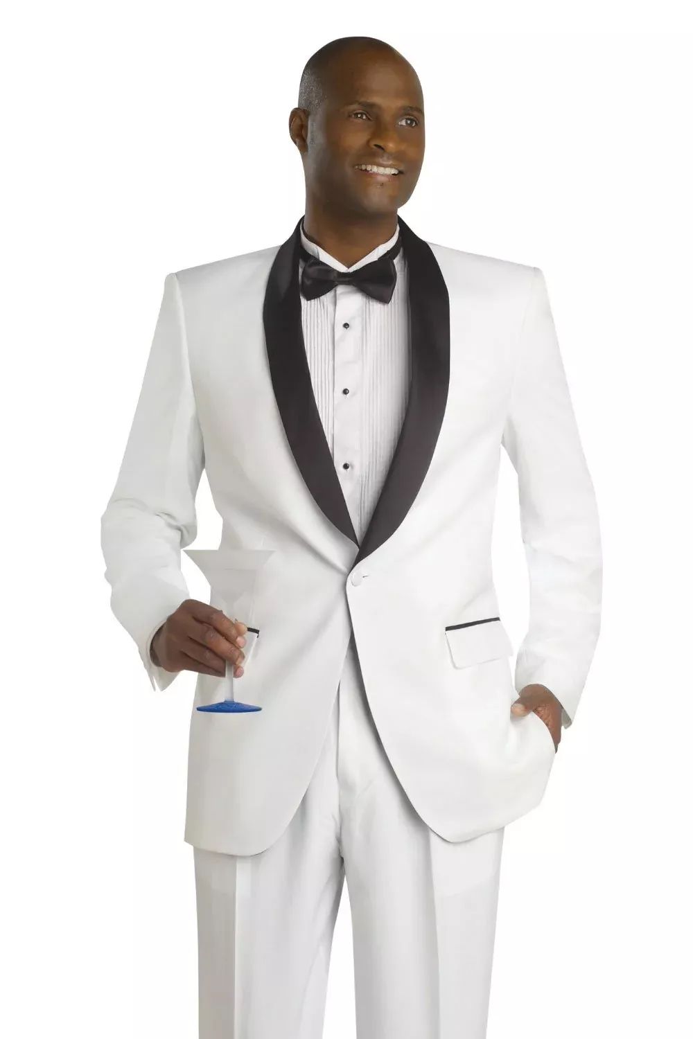 "Revel" White 1-Button Shawl Tuxedo (2-Piece Set)