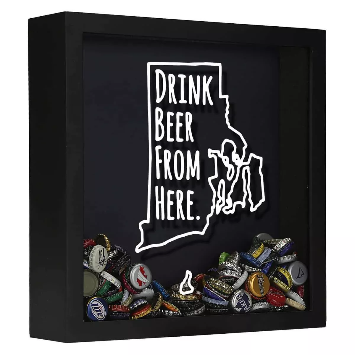 Rhode Island Drink Beer From Here Beer Cap Shadow Box