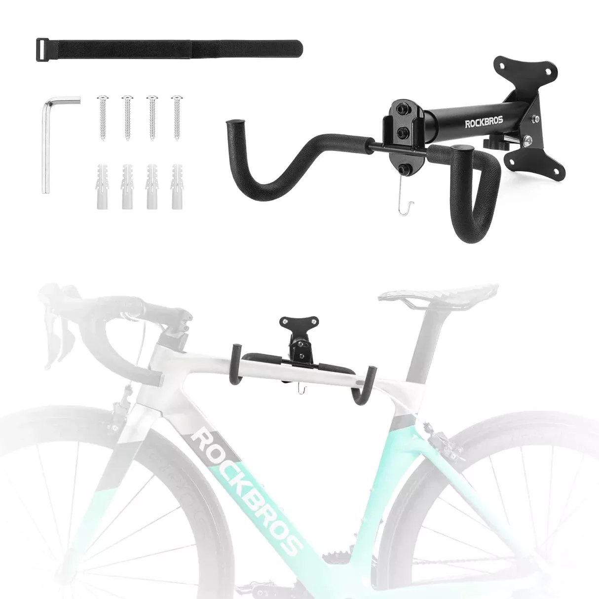 ROCKBROS Wall-Mounted Bike Holder 33 lb Capacity