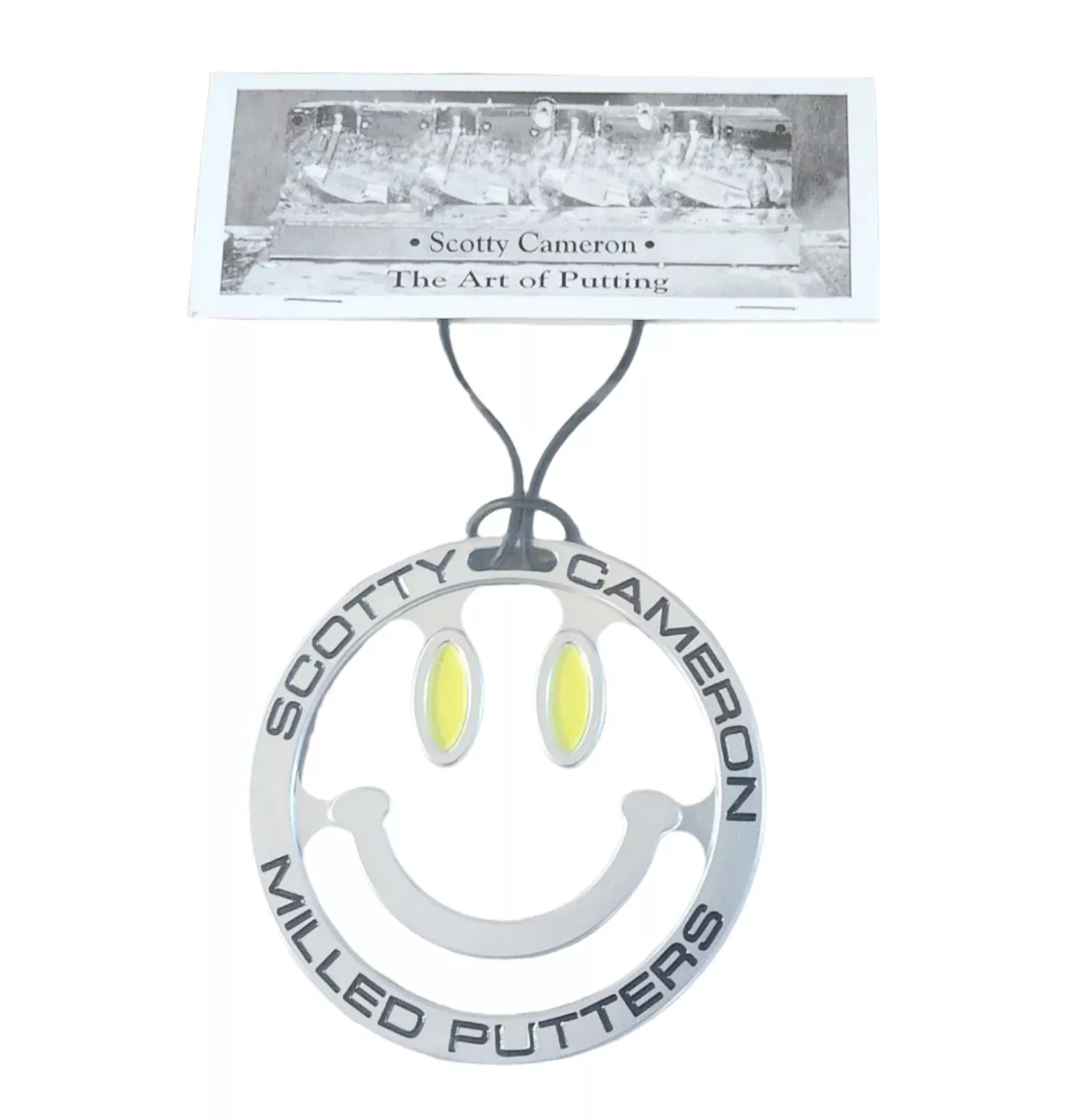 Scotty Cameron - Black/Yellow Smiley Face Bag Tag