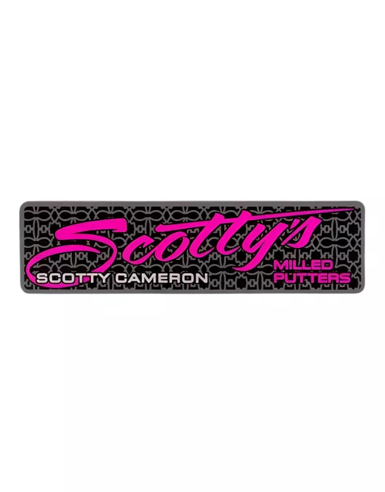 Scotty Cameron "Scotty Script" Pink Sticker - Rectangle 3.5" x 1.0"