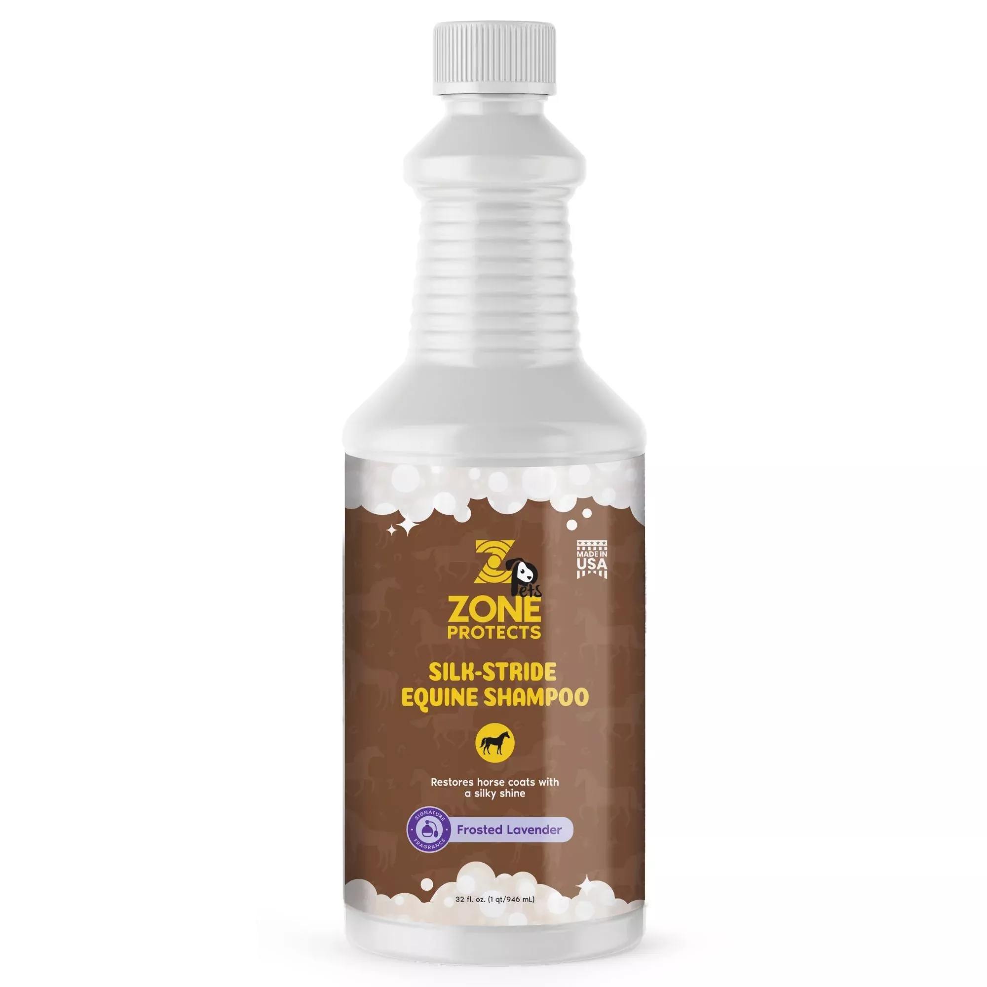 Silk-Stride Equine Shampoo; Frosted Lavender, 32oz