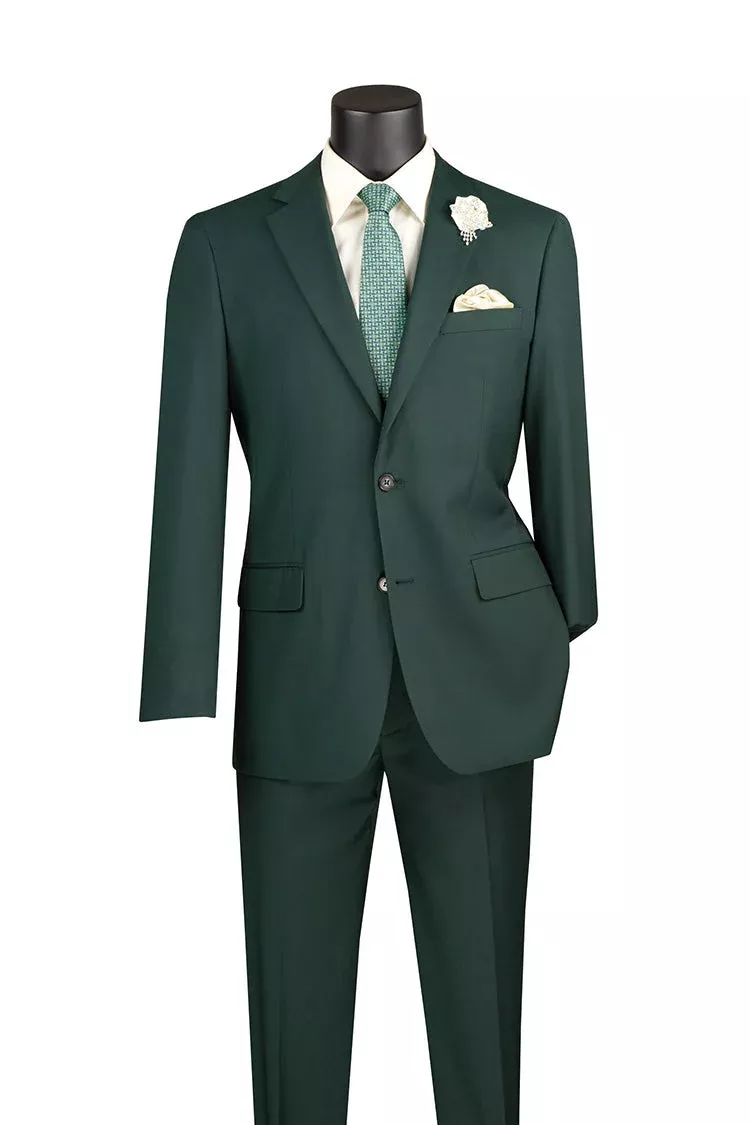 Slim Fit Men's Suit 2 Piece 2 Button in Hunter Green