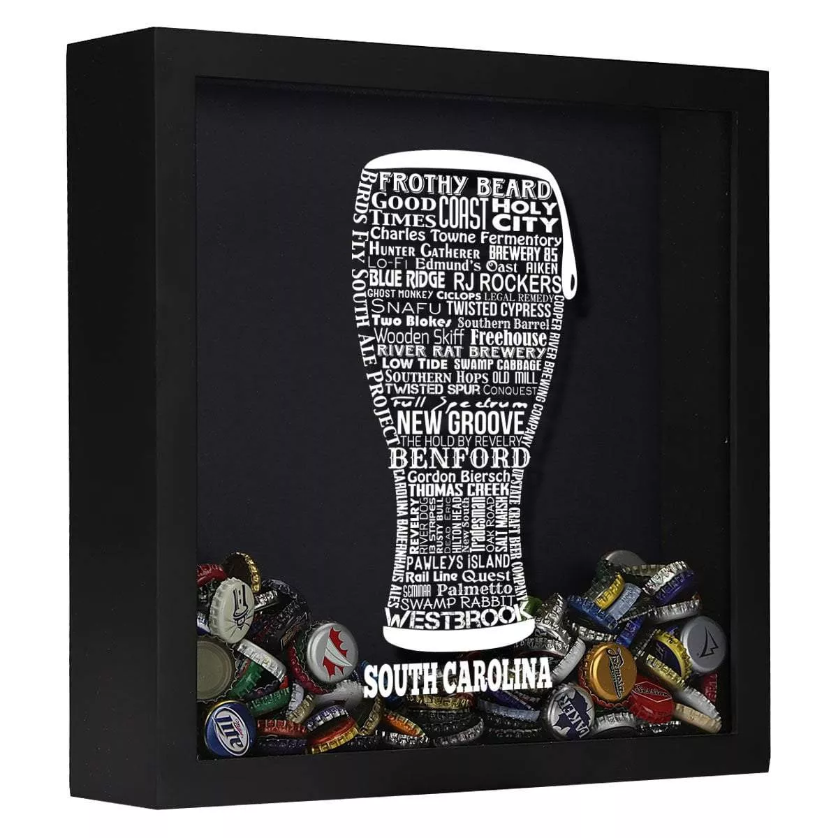 South Carolina Beer Typography Shadow Box