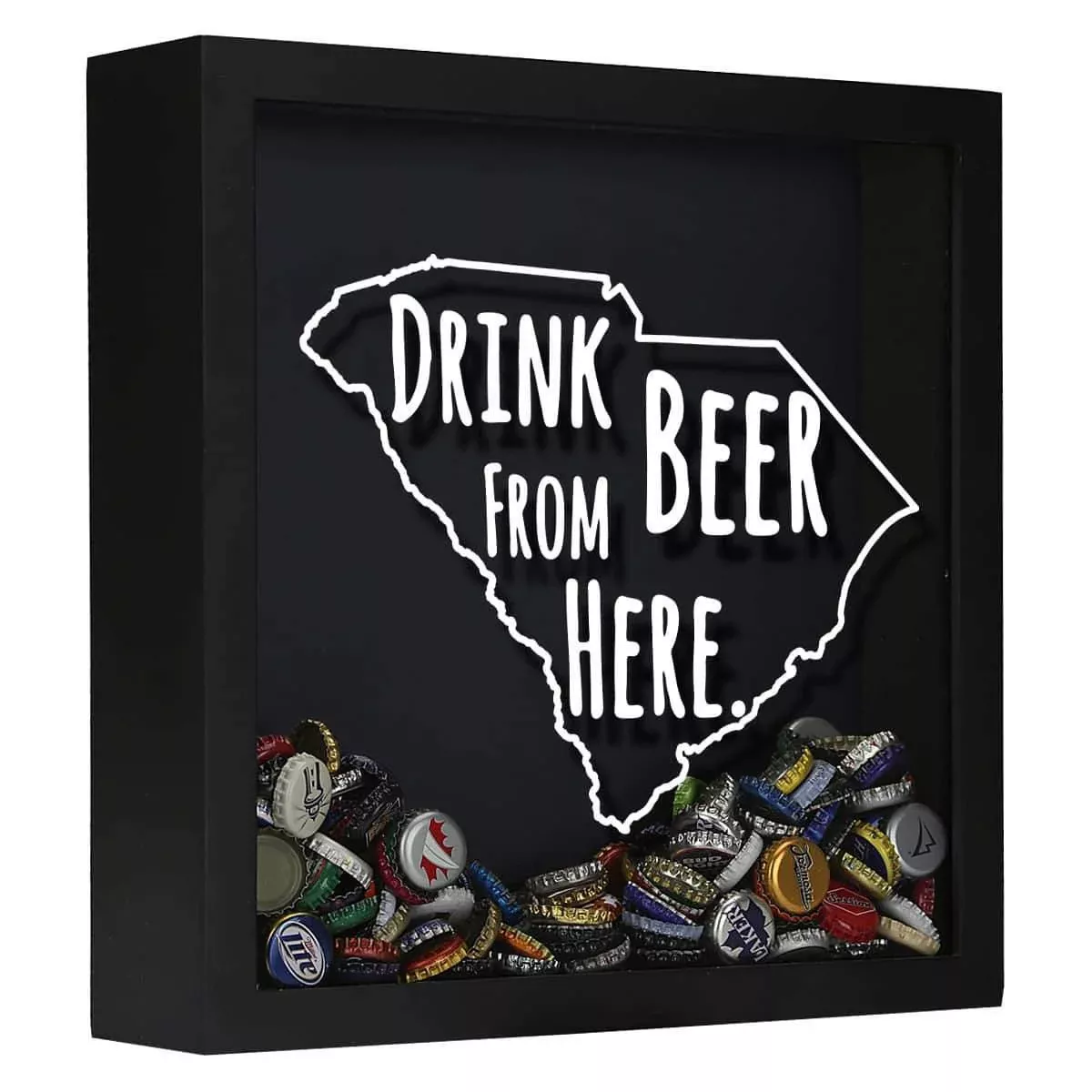 South Carolina Drink Beer From Here Beer Cap Shadow Box