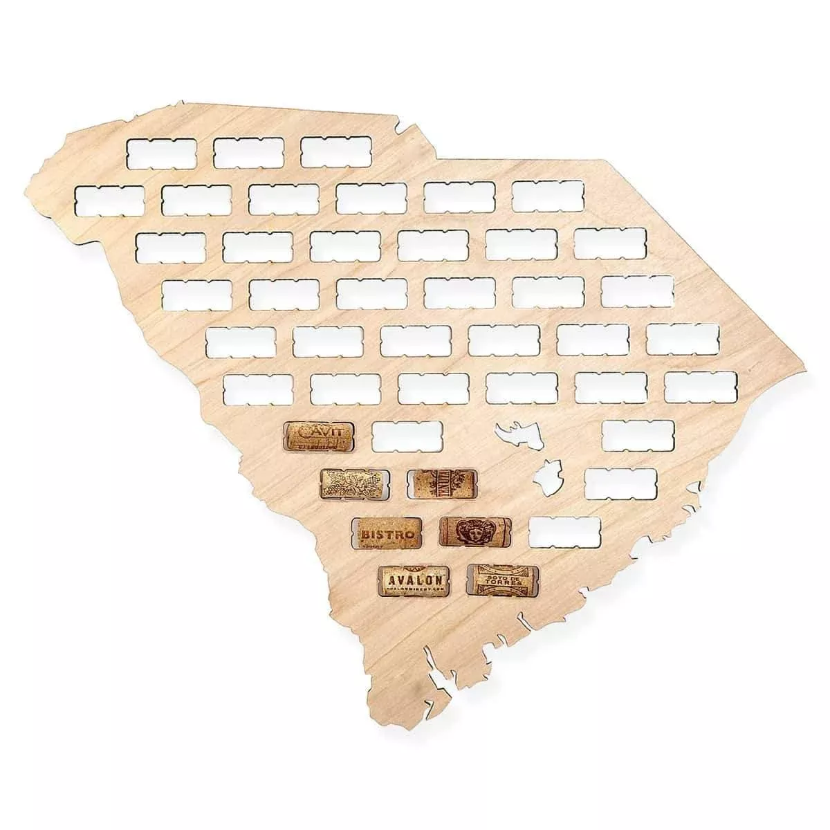 South Carolina Wine Cork Map