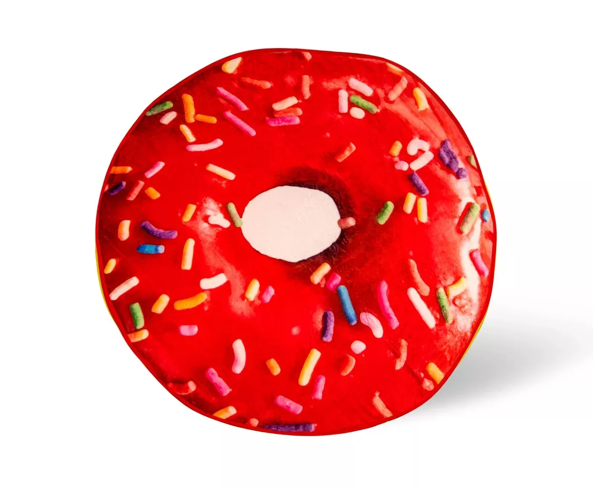 Sprinkle Donut Round Fleece Throw Blanket | 60 Inches