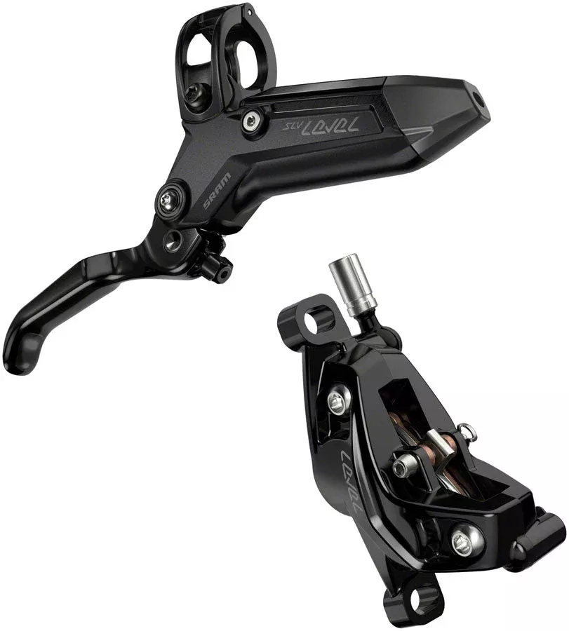 SRAM Level Silver Stealth Disc Brake Lever - Front Post Mount 4-Piston Aluminum Lever SS Hardware BLK C1
