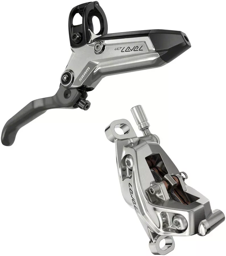 SRAM Level Ultimate Stealth Disc Brake Lever - Front Post Mount 4-Piston Carbon Lever Titanium Hardware BLK/Silver C1