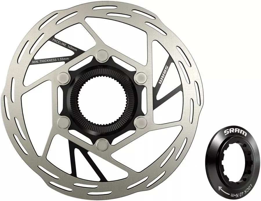 SRAM Paceline Disc Brake Rotor - 140mm Center Lock 1.85mm Includes Internal Tooled Lockring