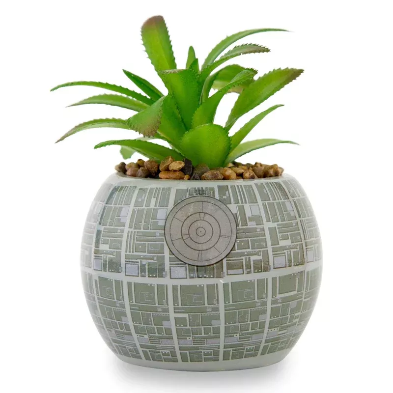 Star Wars - Death Star 3-Inch Ceramic Mini Planter with Artificial Succulent
