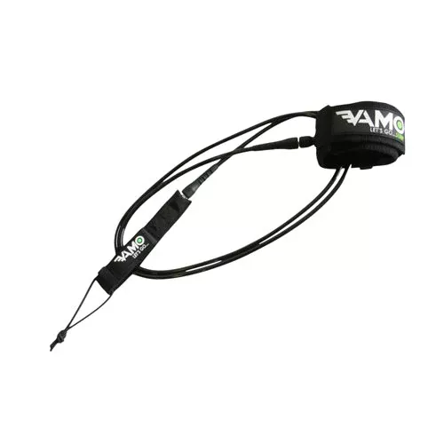 Straight 6' Stubby Surf Leash - Black