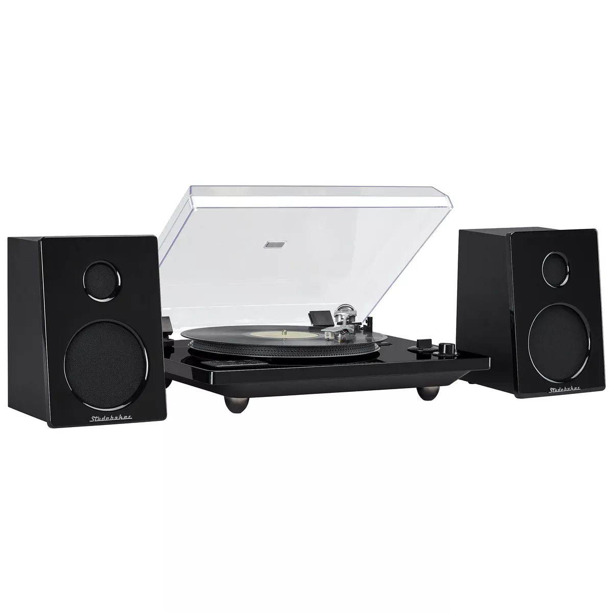 Studebaker Studio 88 Modern, Full-Size Low-Profile Turntable w/Bluetooth Receiver/AT Magnetic Cartridge/Stereo Speakers (30W RMS)/USB Direct Recording