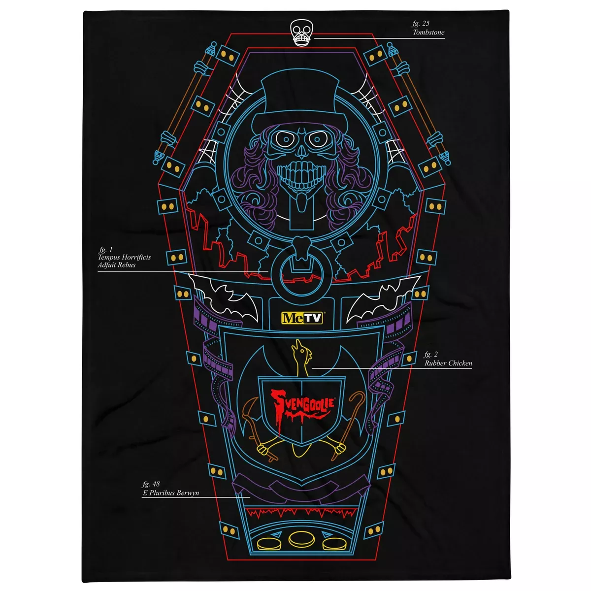 Svengoolie "Coffin Noir" Throw Blanket