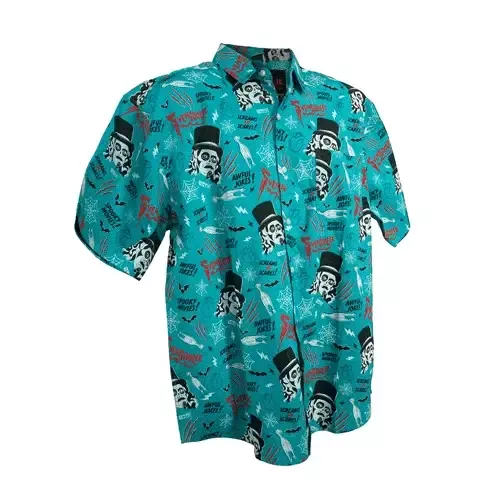 Teal Svengoolie Glow-In-The-Dark Button-Up Shirt
