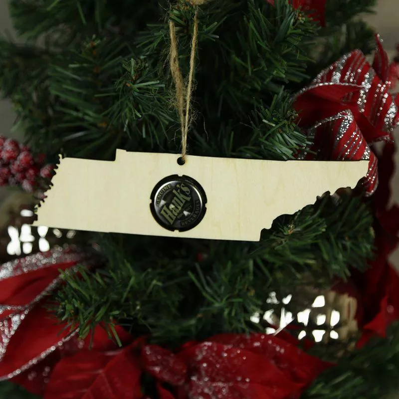 Tennessee Beer Cap Map Ornaments