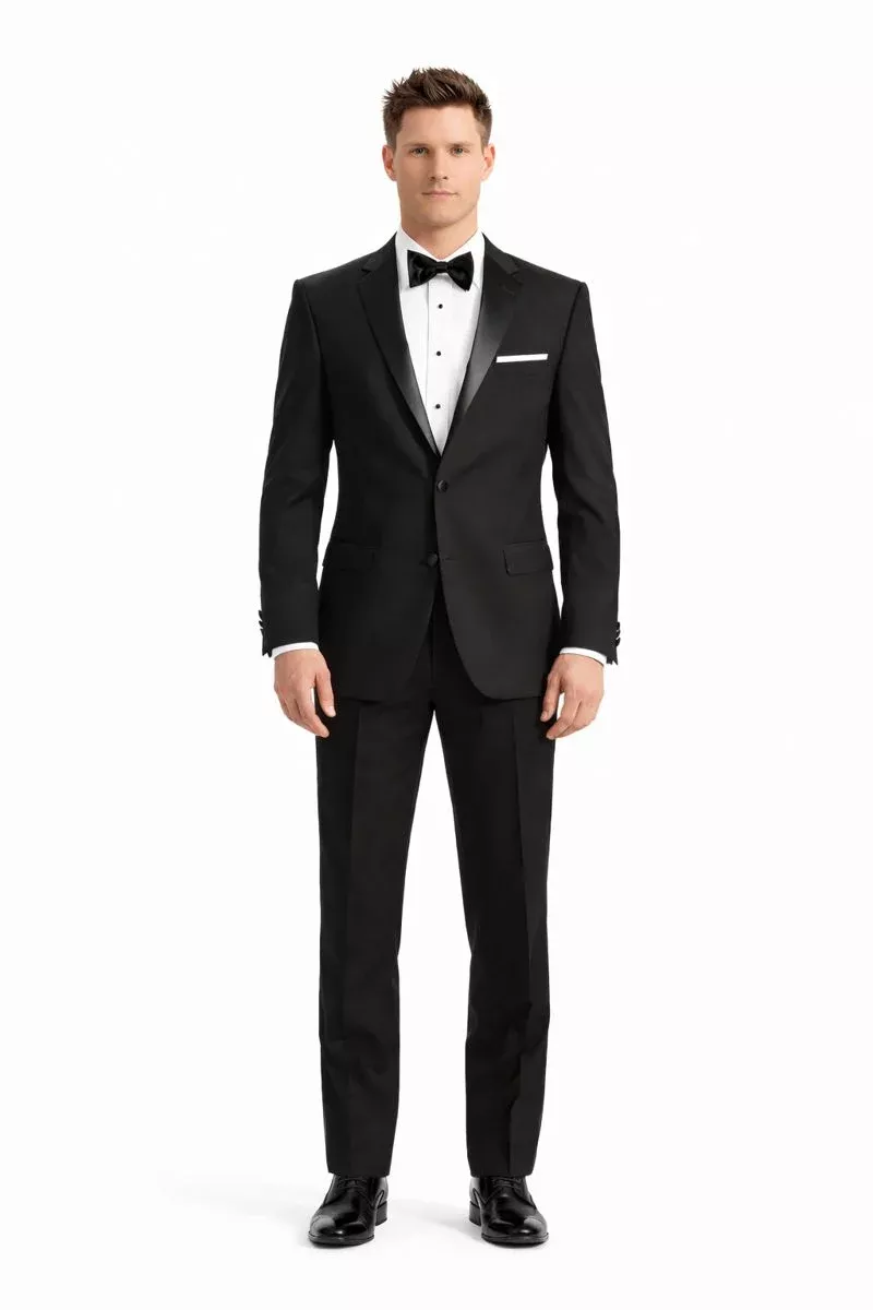 Tiglio 140s Wool 1-button Black Tuxedo-New Designer Collection