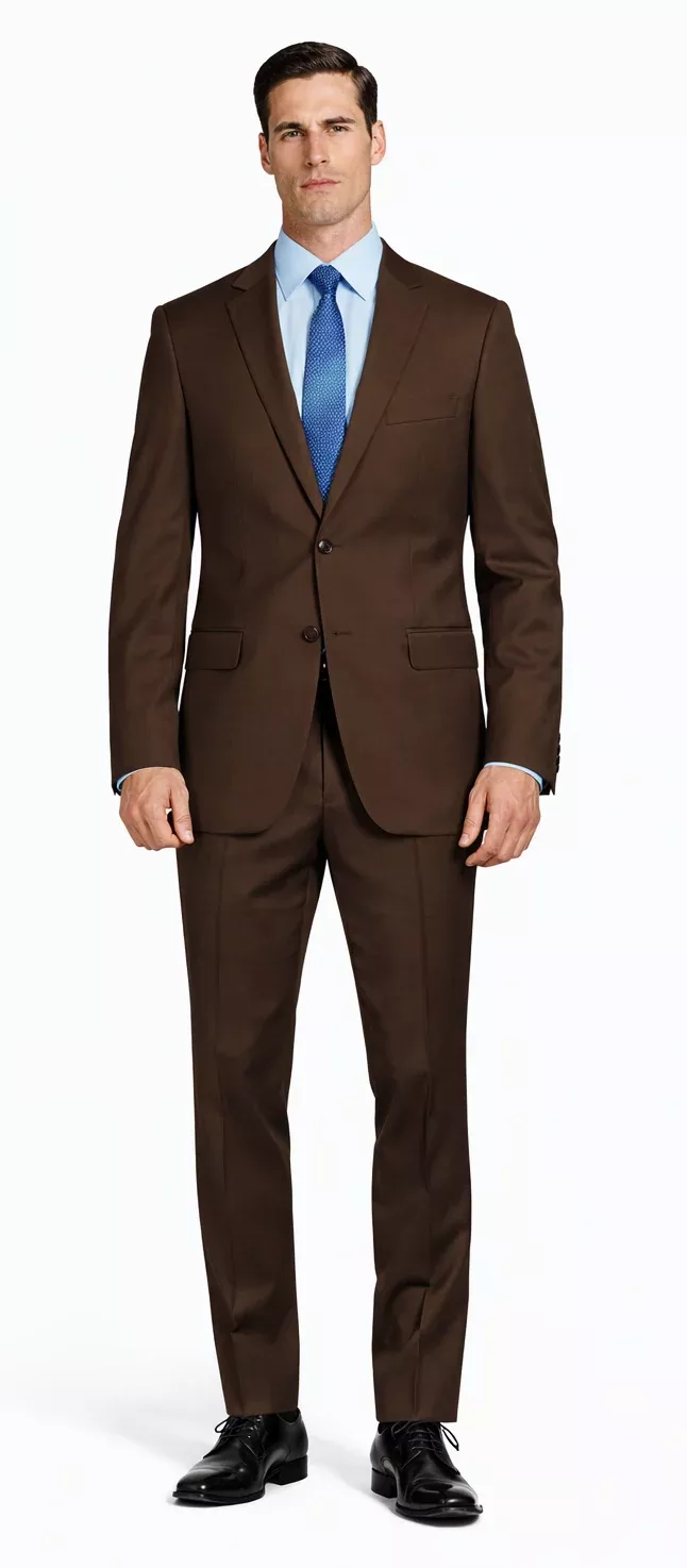 Tiglio Brown Two-Button Wool Suit