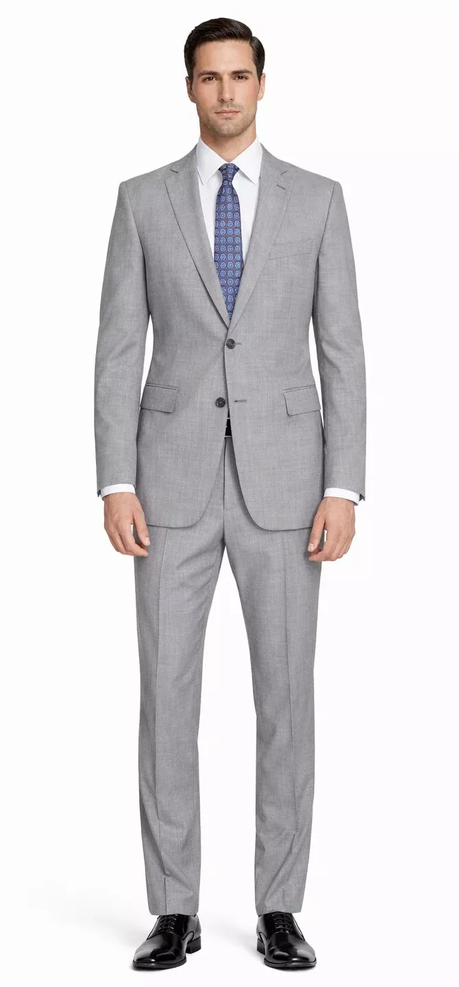 Tiglio Lt. Gray Two-button Wool Suit in Modern or Slim-Fit