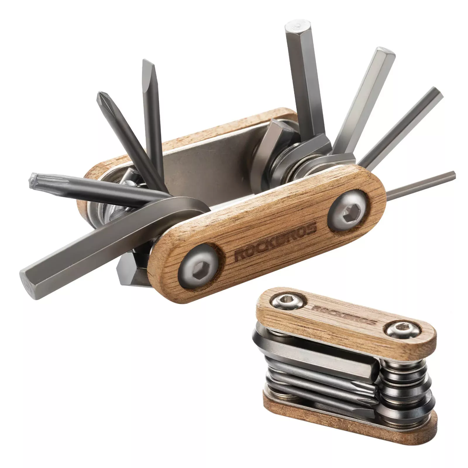 Titanium Bike Multi Tool with Wooden Handle
