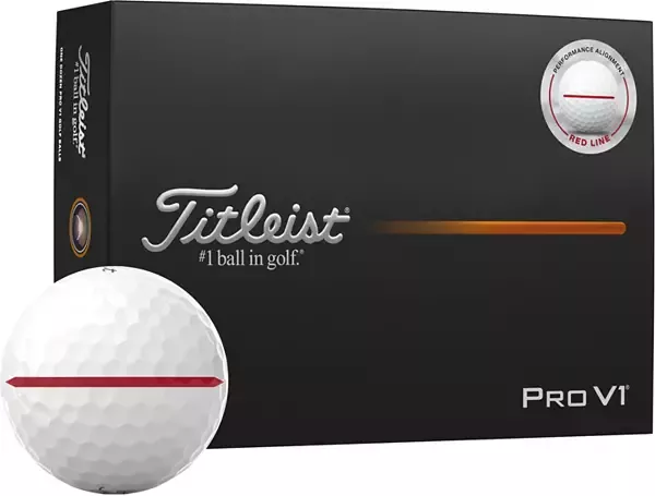 Titleist 2025 Pro V1 Perfomance Alignment Red Line Golf Balls