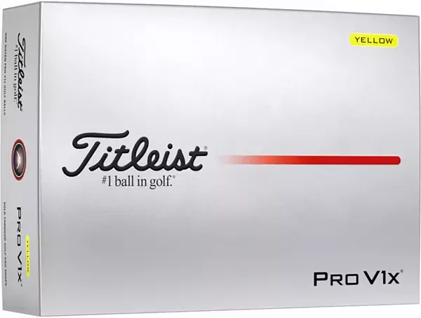 Titleist 2025 Pro V1x Yellow Dozen Golf Balls