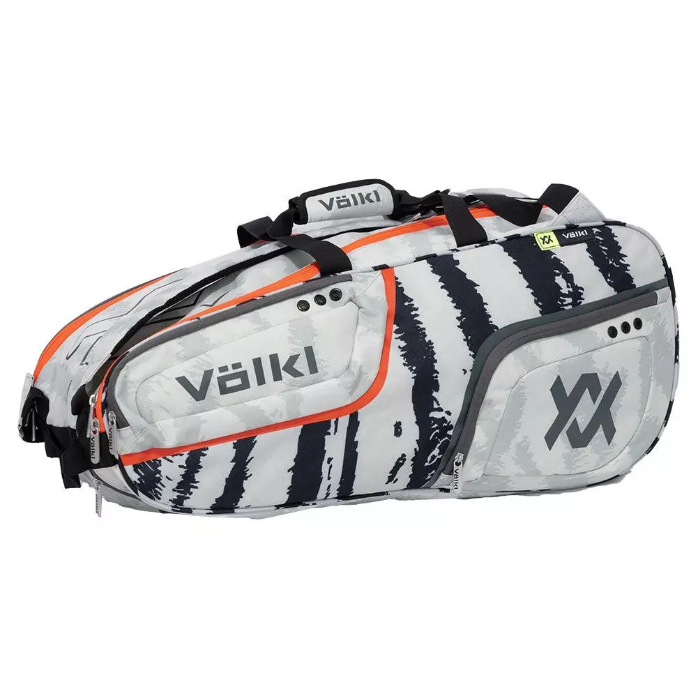 Tour Zebra 6 Pack Tennis Bag Ghost White and Black