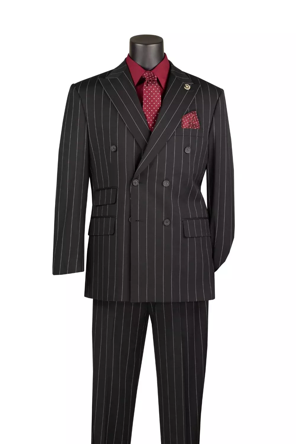 Tuscany Collection - Regular Fit 2-Piece Bold Striped Double Breasted Suit