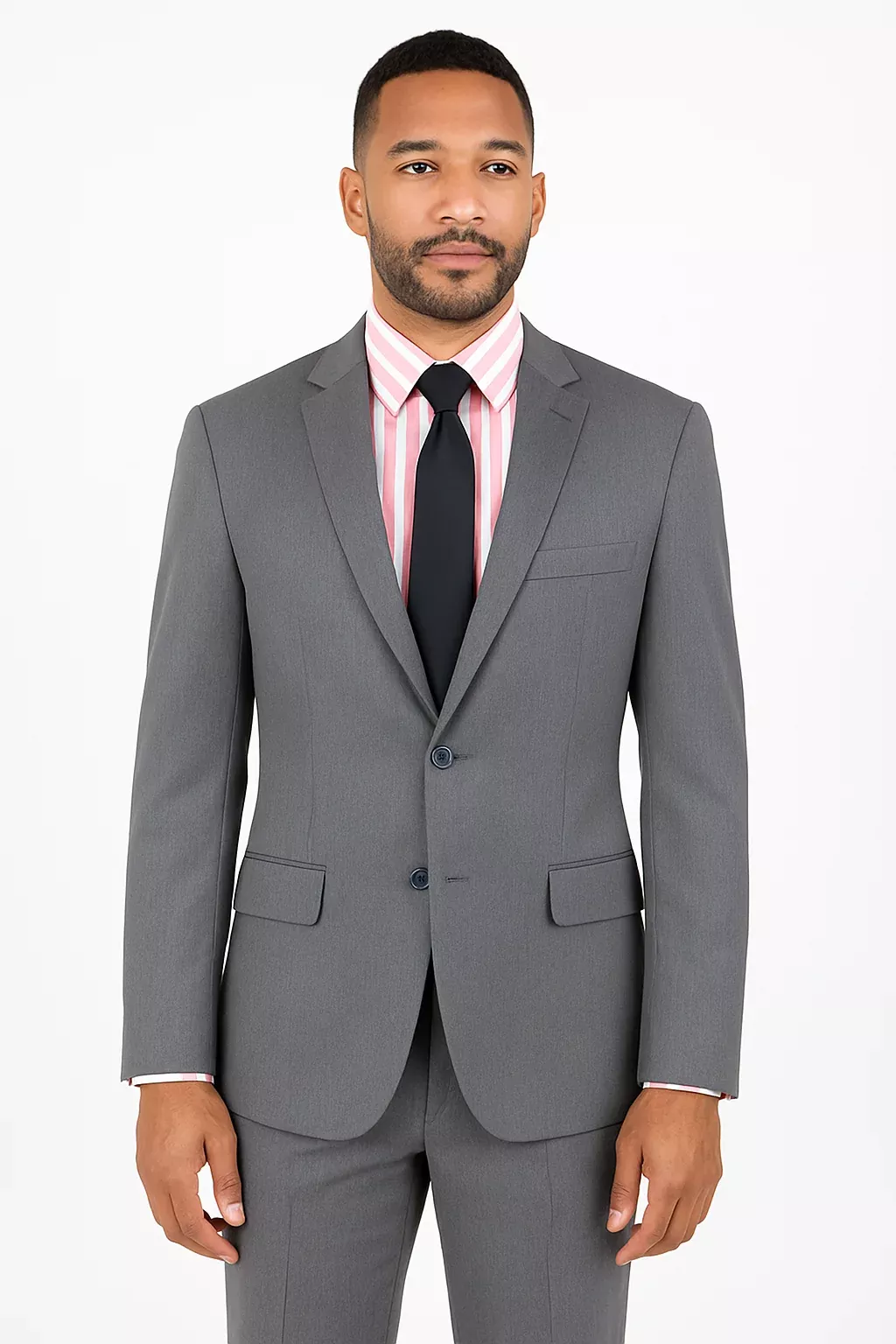 Ultra Slim Fit 2 Piece Suit Stretch Fabric in Solid Charcoal