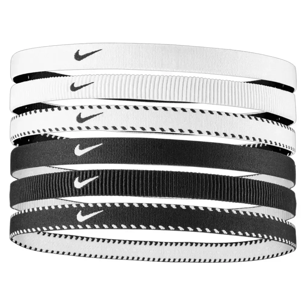 Unisex Flex Classic Headbands 6 Pack White and Black