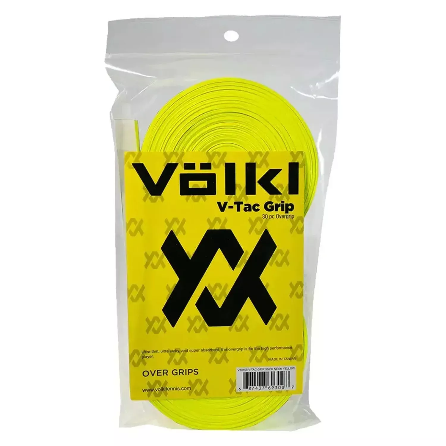 V-Tac 30 Pack Neon Yellow Tennis Overgrip