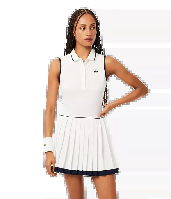 Vestido Lacoste Blanco/Azul Marino 2025