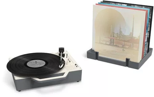 Victrola Re-Spin Sustainable Suitcase Record Player Bluetooth (Gray)