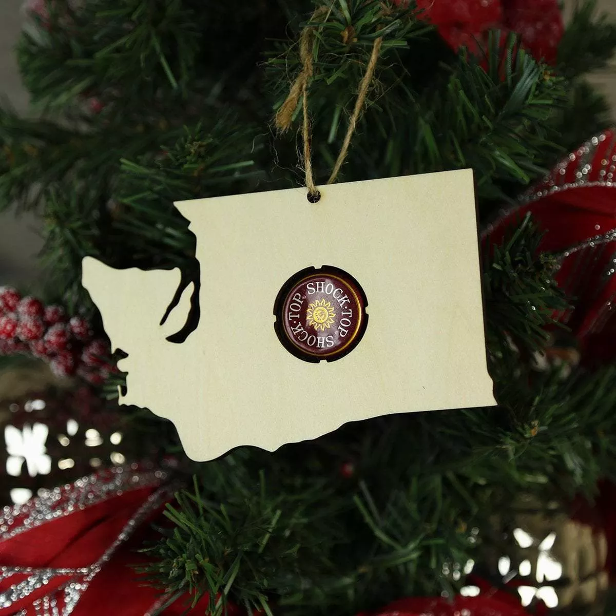 Washington Beer Cap Map Ornaments