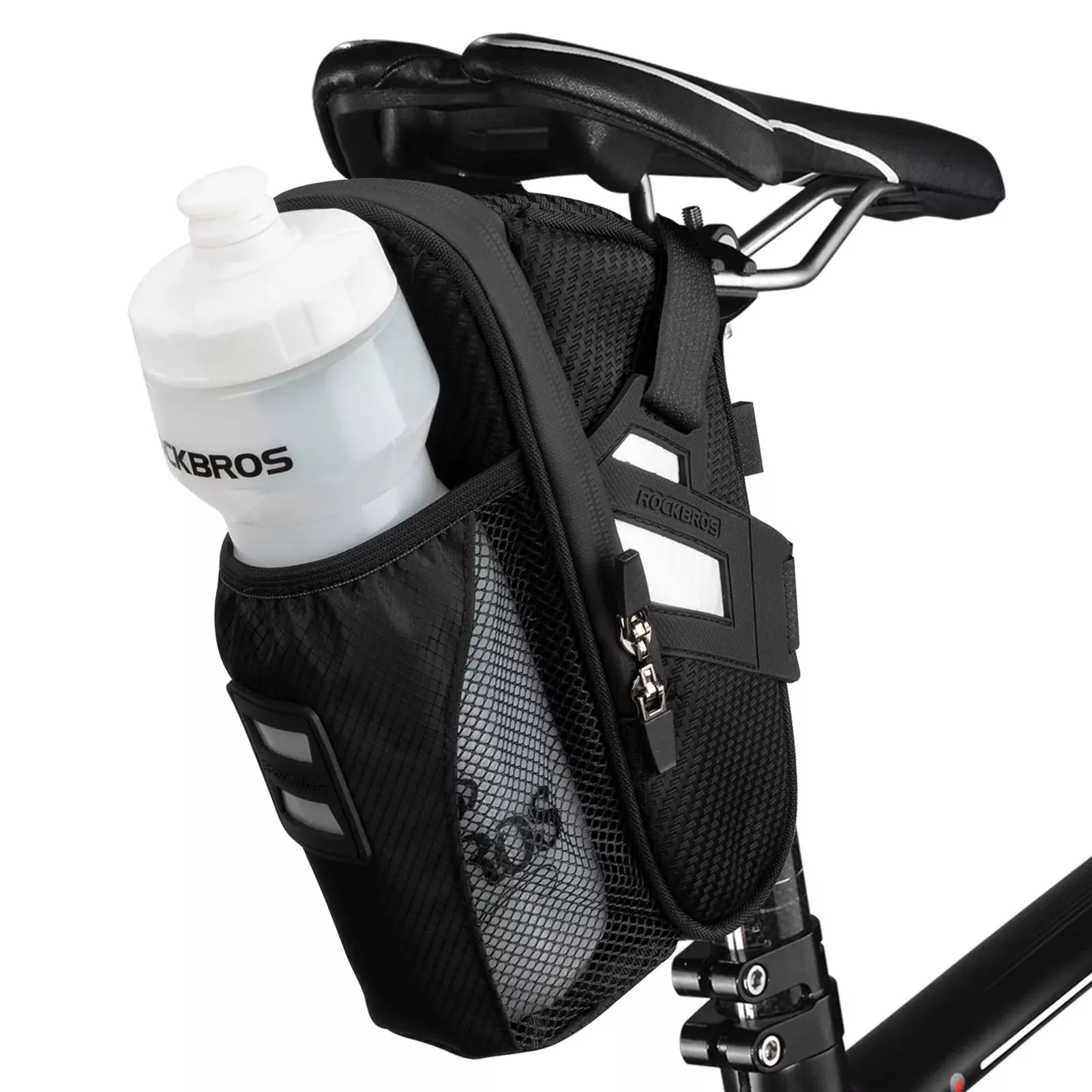 Waterproof Bike Saddle Bag with Bottle Holder