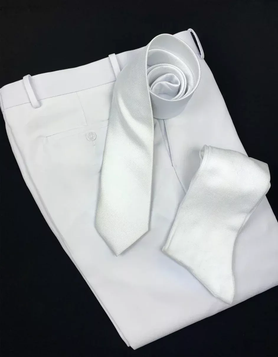 White Clothing Modern Fit Polyester Pants