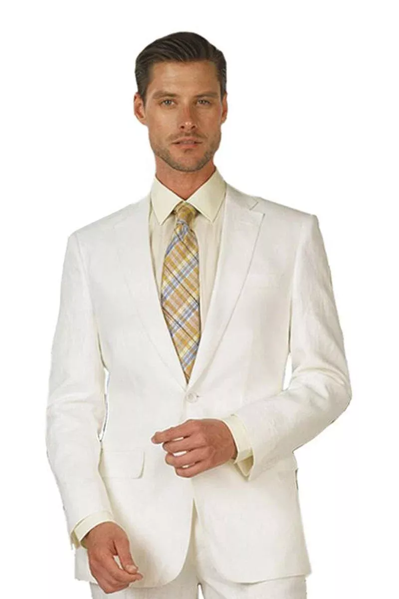 White Linen Suit (2-Piece Set)