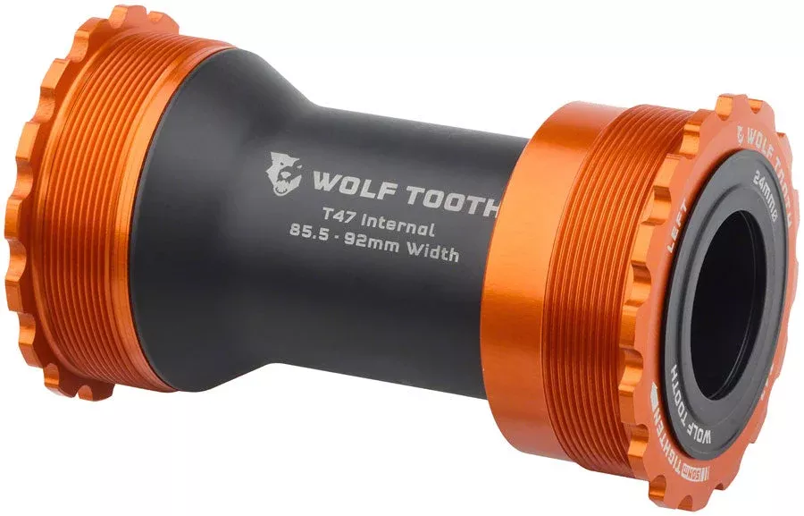 Wolf Tooth Bottom Bracket - T47 Inboard 85.5/92mm For 24mm Spindle Orange