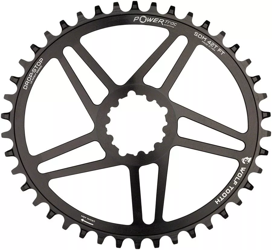 Wolf Tooth Elliptical Direct Mount Chainring - 42t SRAM Direct Mount 6mm Offset Drop-Stop B Flattop Compatible BLK