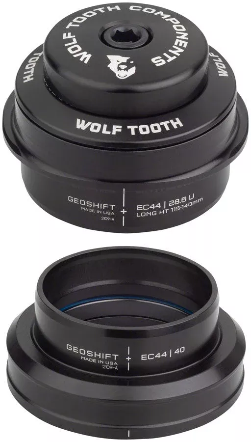 Wolf Tooth GeoShift Performance Angle Headset - 2 Deg Long EC44/EC44 Black