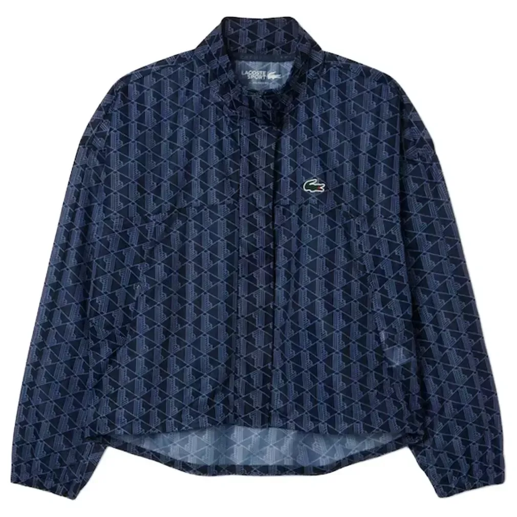 Women's Core Performance Monogram Tennis Jacket Navy Blue and Delphinium